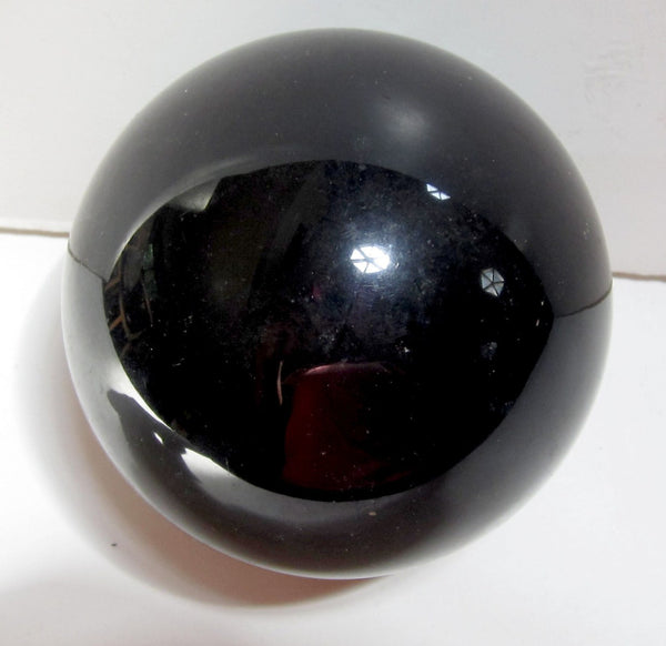 Bakelite Catalin ball 2.9" solid black, polished