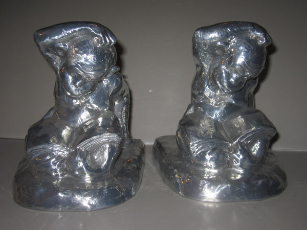 Puzzled Chimpanzee aluminum bookends (pair)