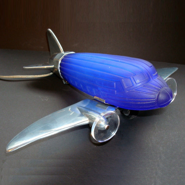 Art Deco DC-3 Table Lamp aluminum & glass
