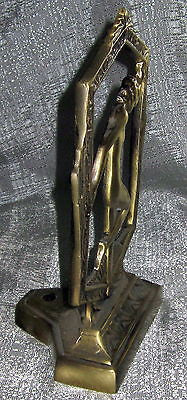 Frankart style flapper nymph art deco in brass lamp base body USA