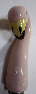 Flamingo Letter Opener -  Ceramic+Stainless Steel - 1980's - 7" taLL