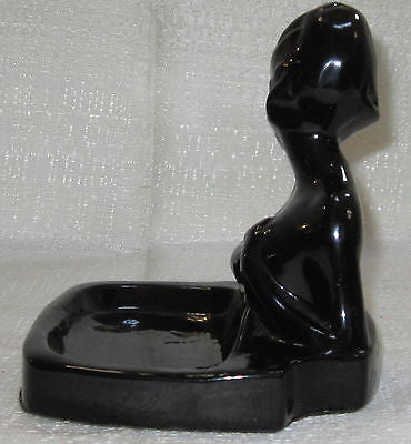 Frankart Art Deco Nymph Card, Desk Tray, Ashtray, soapdish in BLACK all metal