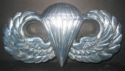WWII U.S. Army Airborne Paratrooper parachute wings plaque USMC 9" aluminum USA
