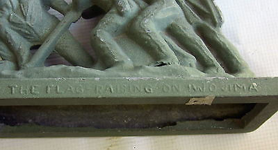 WWII USMC Iwo Jima monument statue green patina metal with hole made in the USA