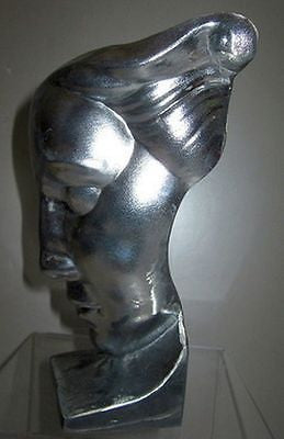 Frankart Art Deco Nymph Face Table Lamp Base USA  in a Unfinished Aluminum metAL