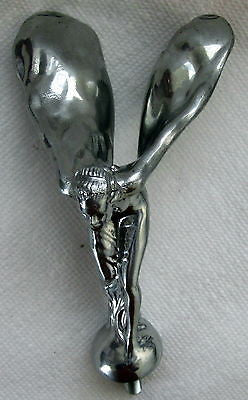 Flying lady with wings Rolls auto car hood ornament mascot polish alumiinum USA
