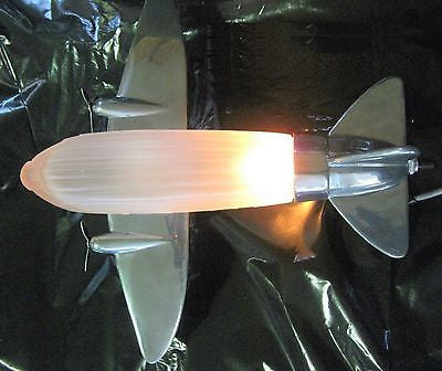 DC-3 Airplane Lamp  Metal and glass USA working Art Deco Aviation