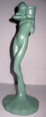 Frankart Nymphs Art Deco standing nude Candlesticks Greenie  Alumininum,a paIR