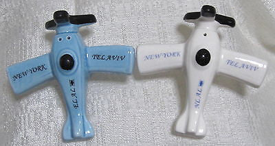 El Al Airlines Collectable Salt & Pepper Shakers S & P Ceramic Tel Aviv New York