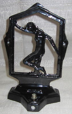 Frankart style flapper nymph art deco in black lamp base body USA