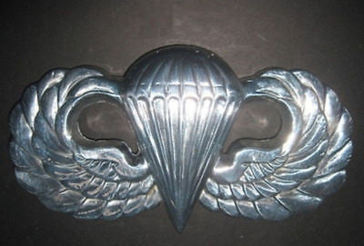 WWII U.S. Army Airborne Paratrooper parachute wings plaque USMC 9" aluminum USA