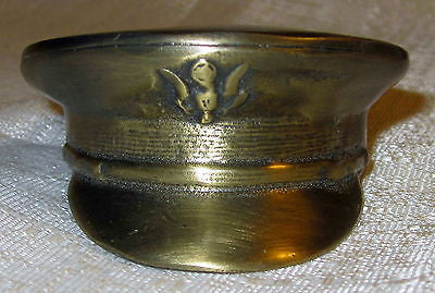 US Army full dress hat bottle opener made in the USA antique brass metal