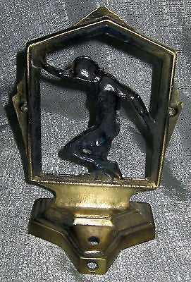 Frankart style flapper nymph art deco in brass lamp base body USA