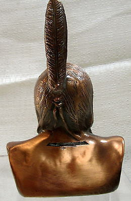 American Indian figure bank copper metal made in the USA