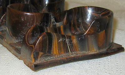 Bakelite Catalin Mottled CHOCOLATE Smoking Pipe Rest casting set of 5 Unfinished