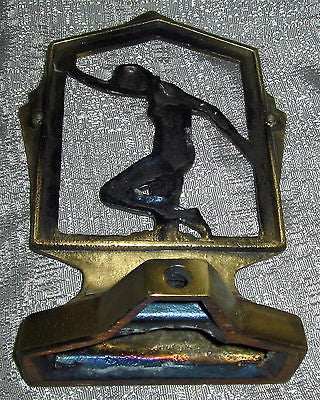 Frankart style flapper nymph art deco in brass lamp base body USA