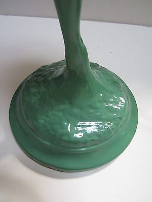 Frankart Art Deco Standing Lamp Up Stretched Arms Greenie all metal and Glass