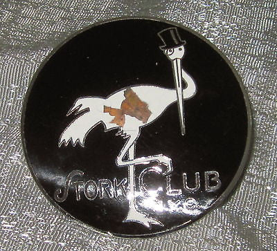 STORK CLUB NIGHT CLUB NYC auto car radiator gril topper mascot damaged enamel