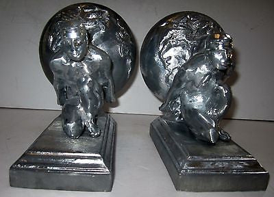 Frankart Style Atlas Male Bookends Art Deco Heavy Polished Aluminum GAY IntereST