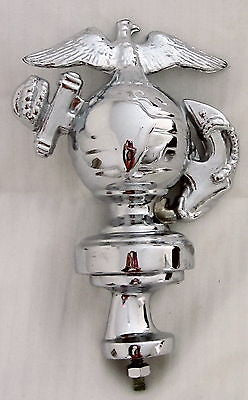 USMC Marine Corps insignia autocar hood ornament mascot triple chrome topper USA