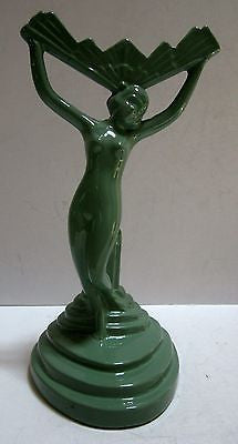 Frankart Style 20's Nude Nymph Art Deco Greenie Lamp 9" Base