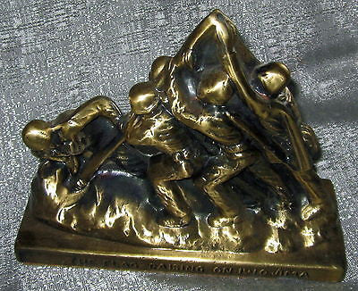 USMC WWII Iwo Jima monument statue brass metal very heavy USA made no flag