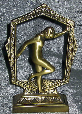 Frankart style flapper nymph art deco in brass lamp base body USA