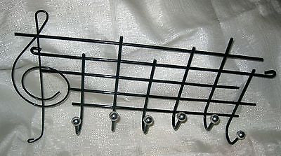 1970's Eames Moderne Retro Style Art Deco Metal Wire Music Note Wall  Rack