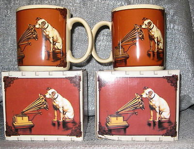 Nipper Victor Edison dog and phonograph stoneware ceramic coffee mug cup NOS