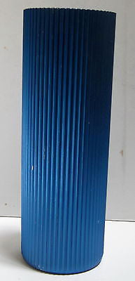 1950's Eames Style Retro Anodized Aluminum BLUE Vase or Drinking Tumbler Glass