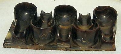 Bakelite Catalin Mottled CHOCOLATE Smoking Pipe Rest casting set of 5 Unfinished