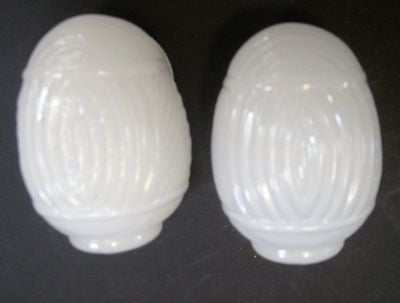 Glass classic bird cage feeders transparent opal white glass a pair2 pieces