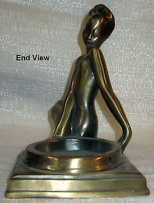 Frankart art deco fish face nymph table lamp base only antique brass USA