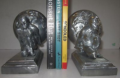 Frankart Style Atlas Male Bookends Art Deco Heavy Polished Aluminum GAY IntereST
