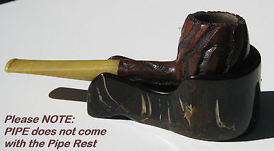 Bakelite Catalin mottled chocolate smoking pipe rest Katalin USA