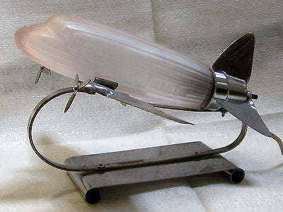 DC-3 airplane replacement blue glass lamp globe for1930 model art deco shade