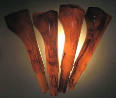 Bakelite Catalin handles rods apple juice tortoise shell 3-3/4" polished USA