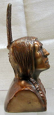 American Indian figure bank copper metal made in the USA