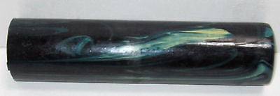 Bakelite Catalin Huge Rod MOTTLED BLUE 1-1/2" Diameter 8.75" Long 345 grams USA