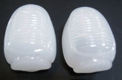 Glass Classic Bird Cage Feeders Transparent OPAL WHITE GLASS, A Pair,#1,2 piecES