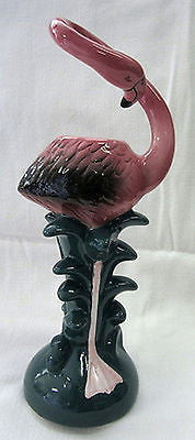 Flamingo huge standing candlestick ceramic 9" tall single stick