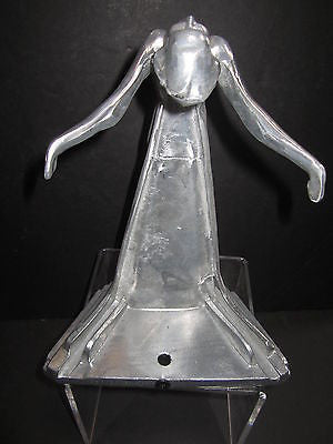 Frankart butterfly nymph table lamp art deco aluminum with glass templates USA