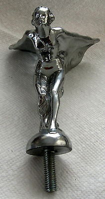Flying lady with wings Rolls auto car hood ornament mascot polish alumiinum USA