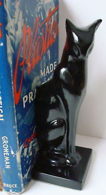 Frankart Sitting Cat Bookends, Art Deco  Moderne in Black finish  a pair USA