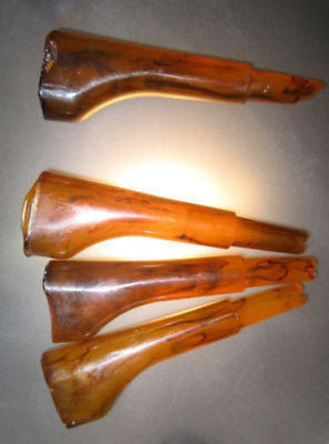 Bakelite Catalin handles rods apple juice tortoise shell 3-3/4" polished USA