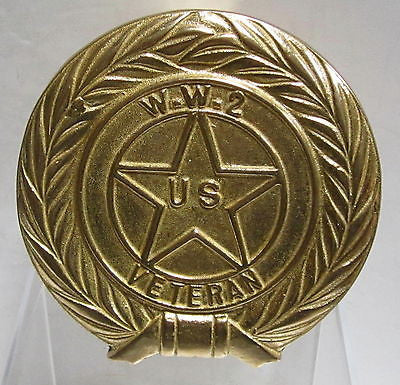 WWII W.W.2 American veteran's grave marker solid brass