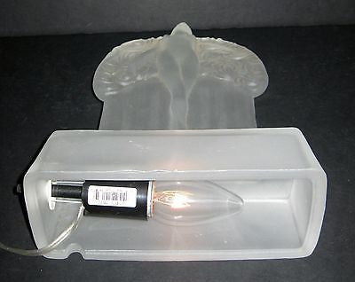 FRANKART Sally Rand Nude Feather Nymph - Frosted Clear Glass Art Deco laMP