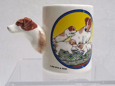 Jack Russell Terrier Dog Coffee Mug Cup Ceramic  c1993 very large 13 ouncES