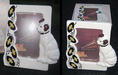 Nipper Victor Edison Dog and Phonograph Ceramic Photo Frame NOS Old Stock