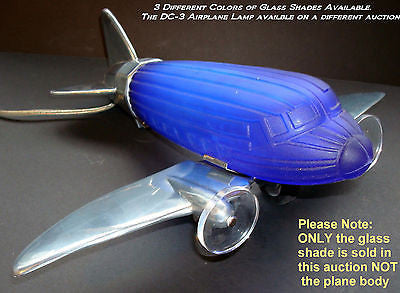 DC-3 Airplane Lamp Replacement Globe,for 1930'S Model Art Deco Shade BLUE glaSS